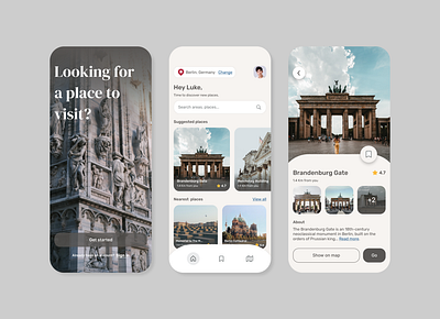 Sightseeing - Travel Mobile App app design typography ui ux