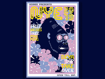 Kongs Birmingham NYE Poster graphic design illustration poster design