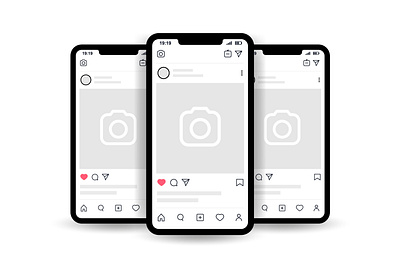 Smartphone with Instagram interface post. 3d background business design fire graphic design illustration instagram page typography ui ux
