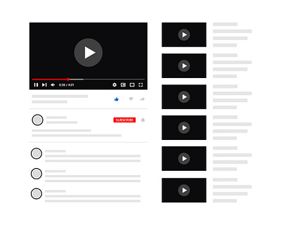 Youtube video player template. business channel design graphic design illustration interface multimedia ui ux video player youtube