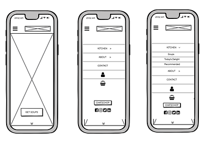 FOOD VENDOR - WIREFRAME - M branding design ui ux website