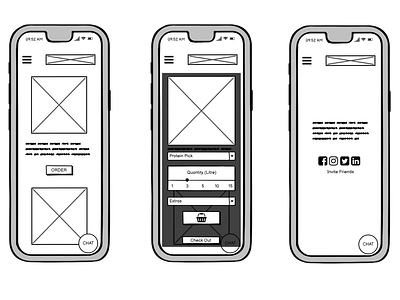 FOOD VENDOR - WIREFRAME - M branding design ui ux website