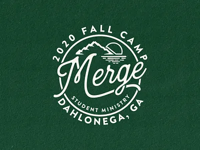 Merge Youth Retreat apparel badge branding design logo mountains retreat tshirt type typography vector youth