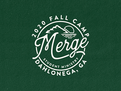 Merge Youth Retreat apparel badge branding design logo mountains retreat tshirt type typography vector youth