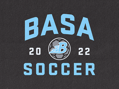 BASA Soccer Tshirt apparel branding design high school logo soccer spiritwear tshirt type typography vector