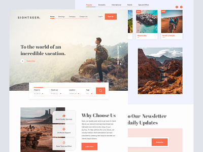 Tourism Landing Page adventure agency booking clean flightbooking holidays landing page neat simple tour tourism travel agency traveling travle trip uiux web web design webdesign website