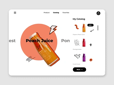 Fruties: Ordering Catalog animation beverages bright colors cart catalog checkout drinks drinks ordering app ecommerce fruities interactions minimal design ordering app shop shopping slider ui interaction ui ux webapp website design