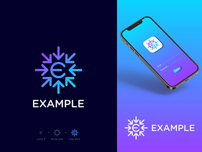 Letter E With Being Cold Logo Design app icon being cold brand identity design brand style guide brand style guidelines branding letter e letter logo letter mark logo logo branding logo mark