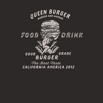 Queen Burger branding design illustration logo typography vintage