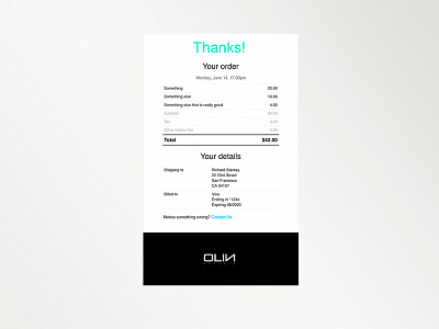 Email Receipt, DailyUI 017 #DailyUI design graphic design ui ux