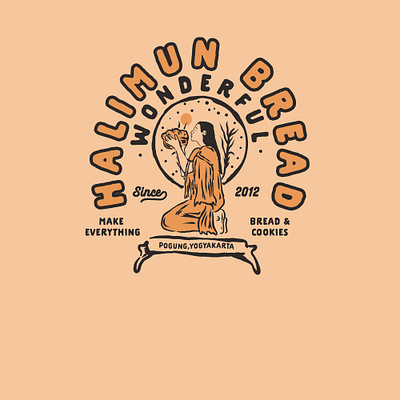 Halimun Bread branding design illustration logo typography vinta vintage