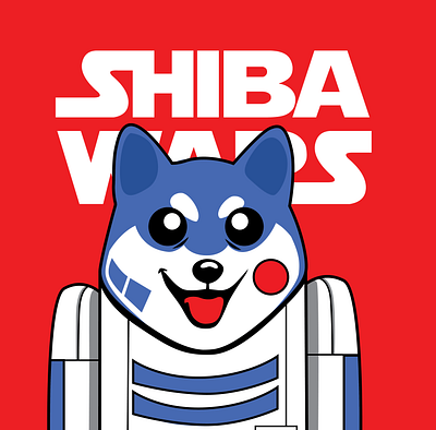 R2DINU art illustration mascot shiba starwars vector