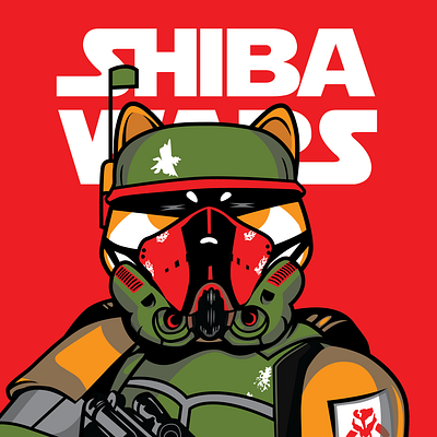 Shiba Fett art illustration mascot shiba starwars vector