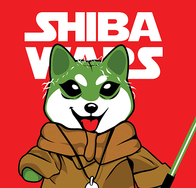 Yoda inu graphic design mascot shiba starwars vector yoda