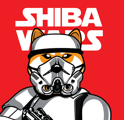 Storm Shtrooper Inu art mascot shiba starwars stormtrooper vector