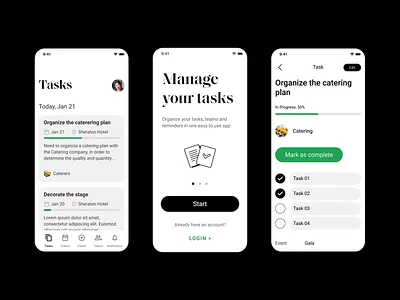 Task Manager App animation app app design branding clean design motion graphics typography ui user interface ux uxui