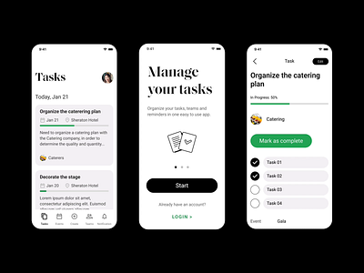 Task Manager App animation app app design branding clean design motion graphics typography ui user interface ux uxui