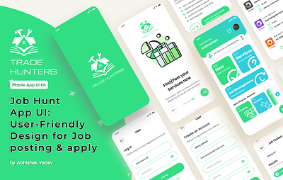 Job Hunt App UI Design branding graphic design logo ui