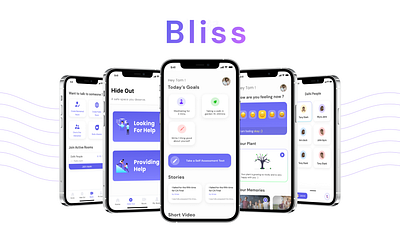 Mental Health Space authentic bliss case design health mental minimilistic screens simple ui ux