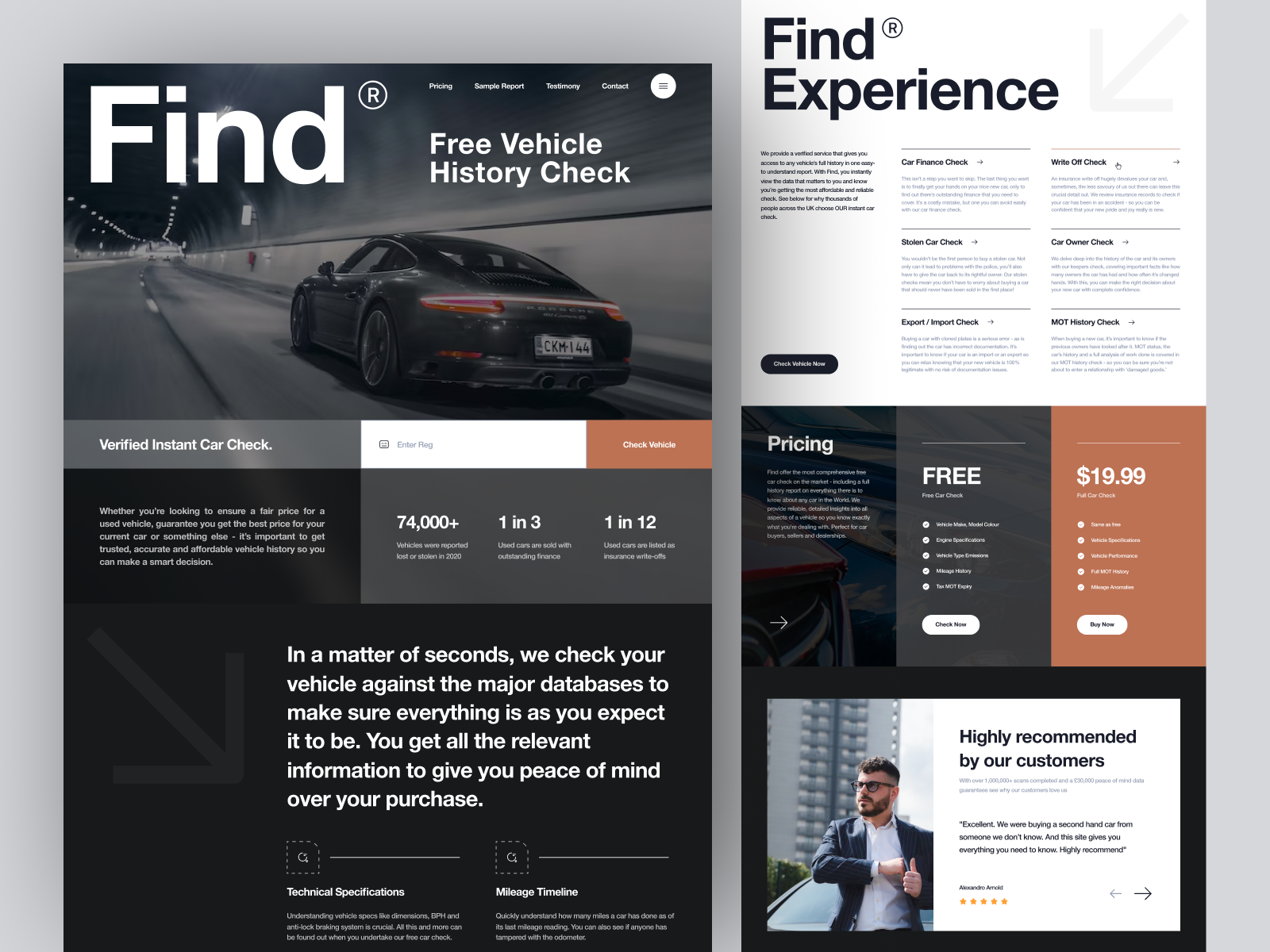 Find® - Vehicle History Check Landing Page by Alvin Elian for Aksantara ...