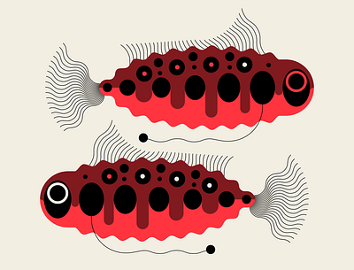 Pacific Garbage Fish abstract design fish geometric illustration messymod minimalist vector