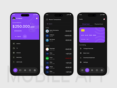 Finance - Mobile App app app design b2b bank management banking crm finance finance app fintech fintech app ios mobile app money money transfer payment saas ui ui design ux wallet