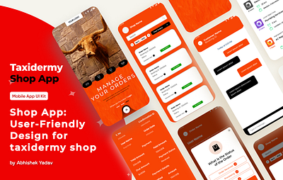 Taxidermy Shop App UI Design branding graphic design logo ui