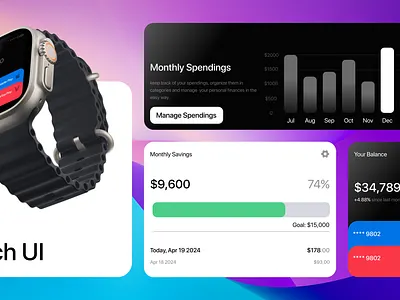 Smart Watch UI, WatchOS Design component design daily ui figma illustration prototype ui ux watch os watch ui