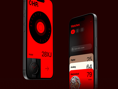 CHR Watches app experimental red shop ui watches