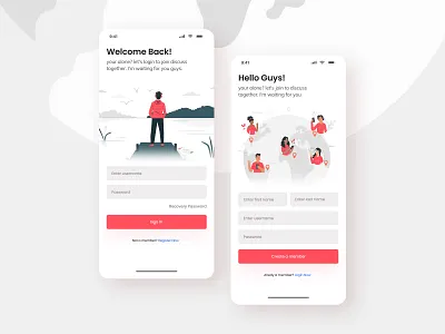 🔑 Sign In / Register app applogin appregister dailyui design login loginmobile mobile mobilelogin popular app register registermobile signin signup ui uiuxmobile ux