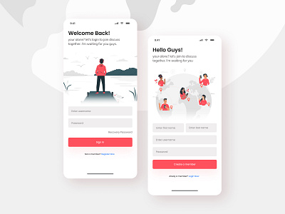 🔑 Sign In / Register app applogin appregister dailyui design login loginmobile mobile mobilelogin popular app register registermobile signin signup ui uiuxmobile ux