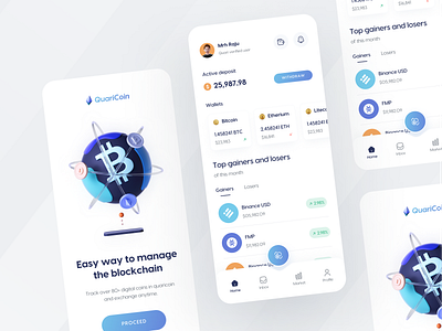 Quari Coin 3d illustration application bitcoin bitcoin wallet blockchain clean crypto crypto wallet design dribbble 2022 ethereum minimal mobile design mobile ui modern design ui design uiux user interface wallet wallet ui