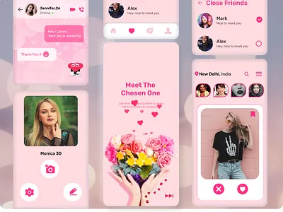 Dating App app colors dating app design figma icon illustration ui ux