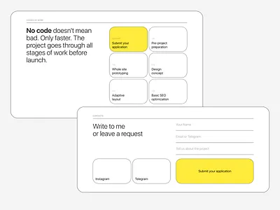 #014 No code baturindesign design minimal no code portfolio product design ui ux web webdesign