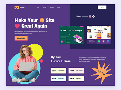 Portfolio Landing page agency creative design illustration landing page portfolio ui ui design web web page webdesign website