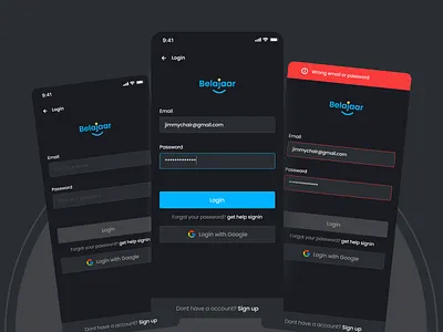 Login Page Mobile App | Dark dark mode login page mobile app mobile design online course ui ui design