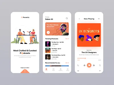 Podcast app UI app ui clean app design mobile mobile app mobile app ui mobile ui piqo podcast podcast app ui podcasts saber ui