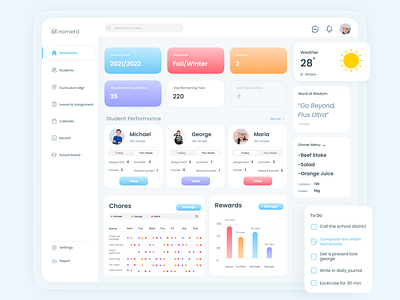 Online Homeschool Dashboard courses dashboard dribble best shot education app educational elarning figma homeschool learning platform minimal online course saas school skillshare ui design ui trend uiux ux trend weather webapp