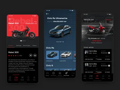 Auto Mobile Application auto mobile application redesign ui design