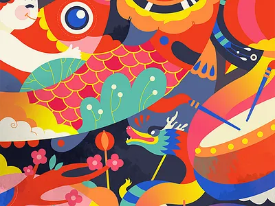 Spring Festival art branding colorful design graphic graphic design illustration jayekang logo pattern