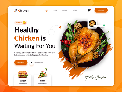 Chick Homepage Design (UX/UI) branding classic clean design food homepage logo modern ui ui design website