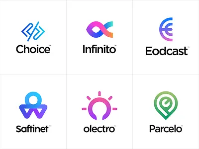 Logo Collection audio branding coding delivery electric energy ineternet letter logo logomark logos logotype movies ott parcel podcast power programming safe internet software videos