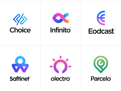 Logo Collection audio branding coding delivery electric energy ineternet letter logo logomark logos logotype movies ott parcel podcast power programming safe internet software videos
