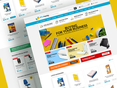 Office Supplies Ecommerce Website Design app app design ecommerce ecommerce website graphics graphics design landing page logo mobile app ui ux web webdesign website website design