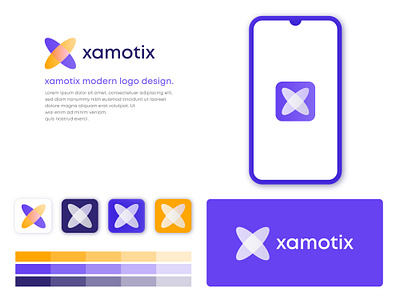 Xamotix Logo Design abstract logo app brand identity branding business colorful design insurance letter logo letter mark logo logo mark modern logo multiply software startup tech technology x logo