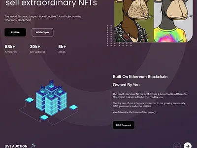 NFT landing Page Concept design illustration money nft product design ui