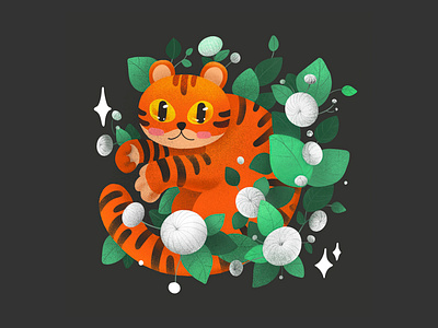 Tiger flat illustration texture tiger