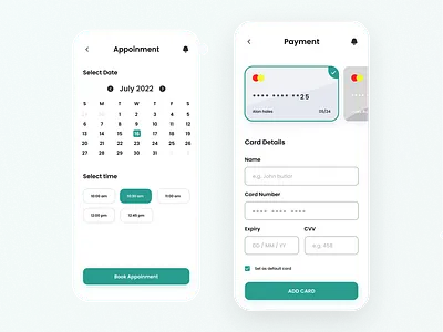 Appointment & Payment - Screen agency android app app design app mockup app redesign appointment business app clean consult design ios app logo minimal mobile app money payment ui ux ux design