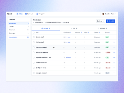 Jobs page campaign career careers crm hire hiring job job list job page job table jobs lever list listing recruiting recruitment status table table state teero