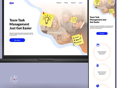 Task Managing Site blue design desktop figma hero mobile web ui web app